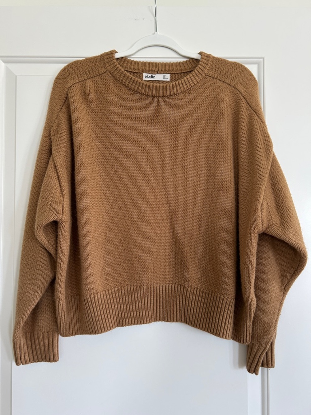 Elodie Camel Knit Crewneck Sweater